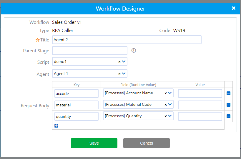 RPA Caller | Comidor Platform